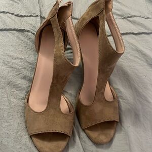 Tan suede heels